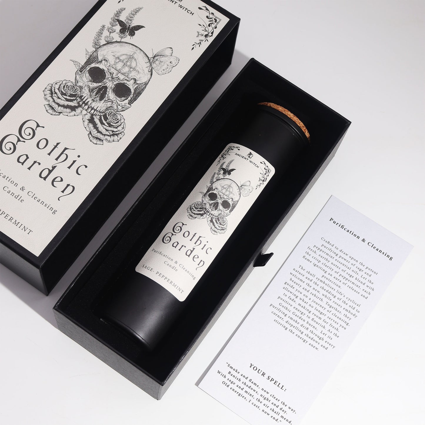 Bougie de purification de sorcière ancestrale - Jardin gothique - Purification et nettoyage