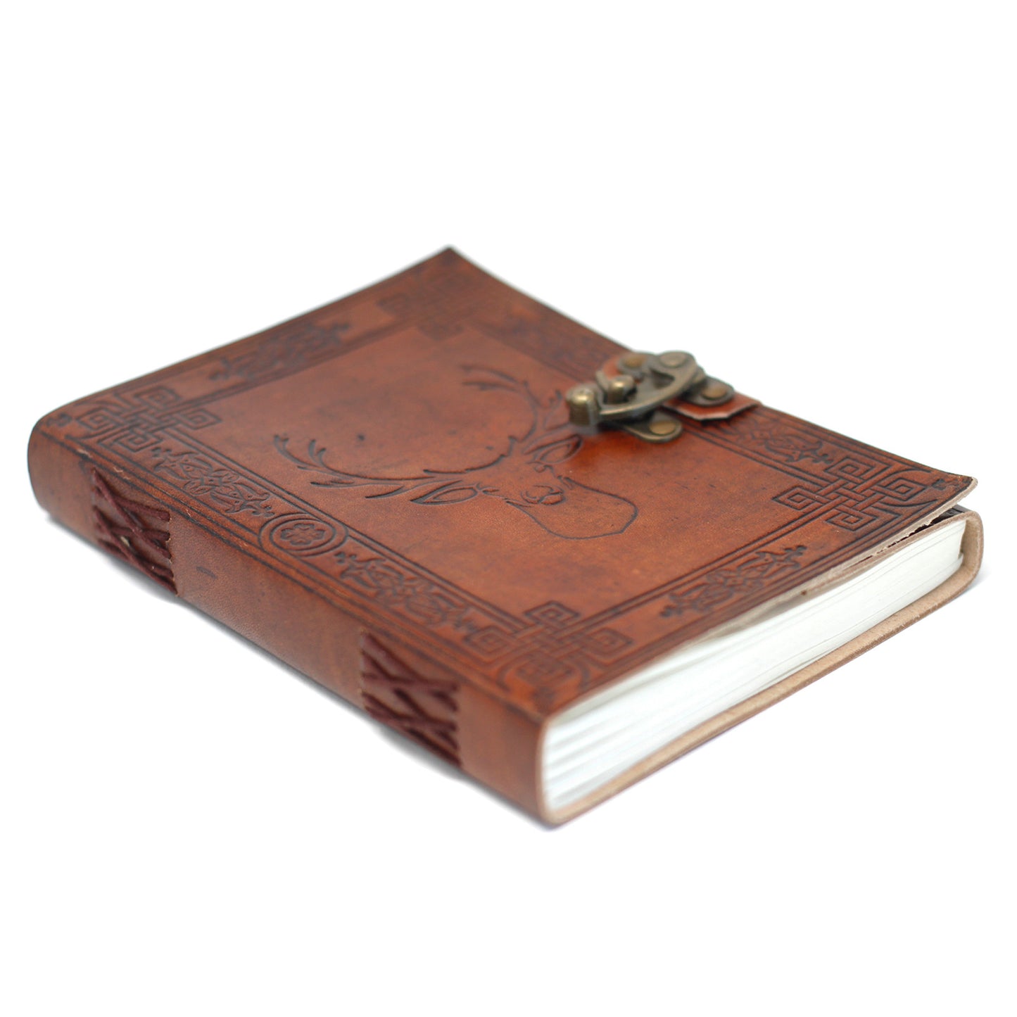 Carnets en cuir avec boucle (plusieurs modèles) - Feuilles blanches - 200 pages