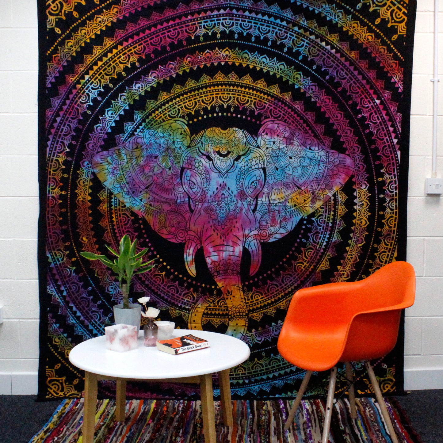 Couvre-lit ou Tenture murale en coton - Tête éléphant (2 tailles)