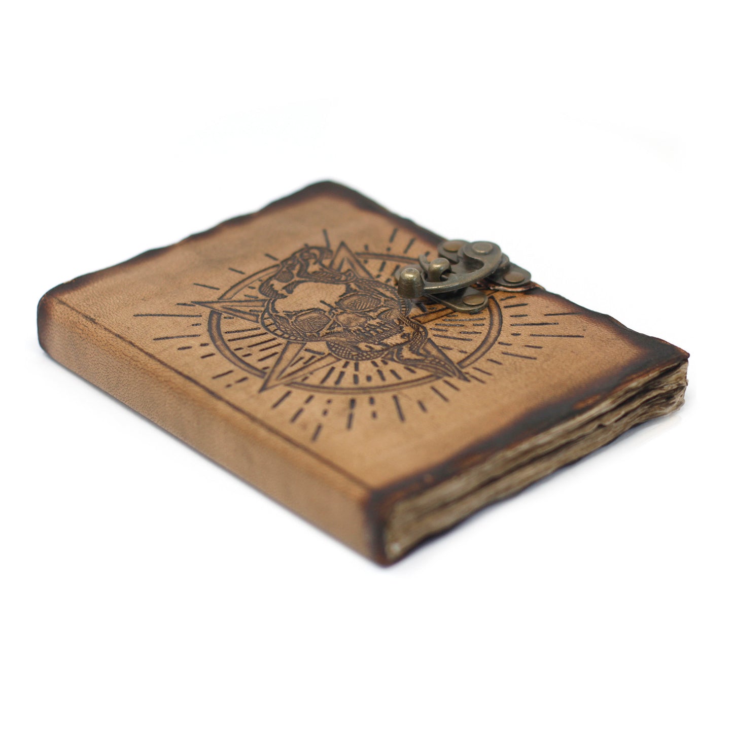 Carnets en cuir avec boucle (plusieurs modèles) - Feuilles blanches - 200 pages