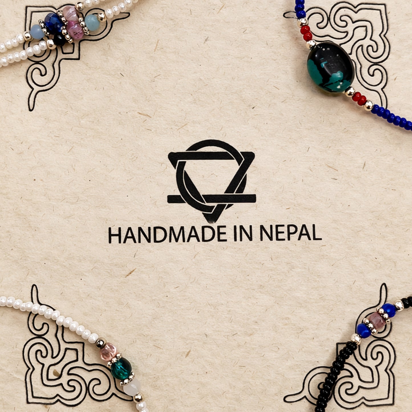 Collier double népalais fin - Onyx noir & perles facettées