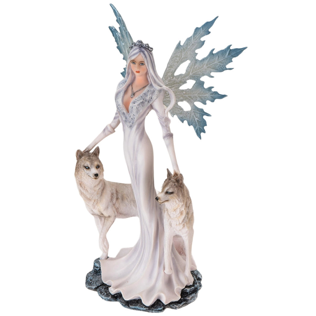 Reine des neiges avec des loups - Fée de protection & de guidance (15,8x10,5x24 cm)