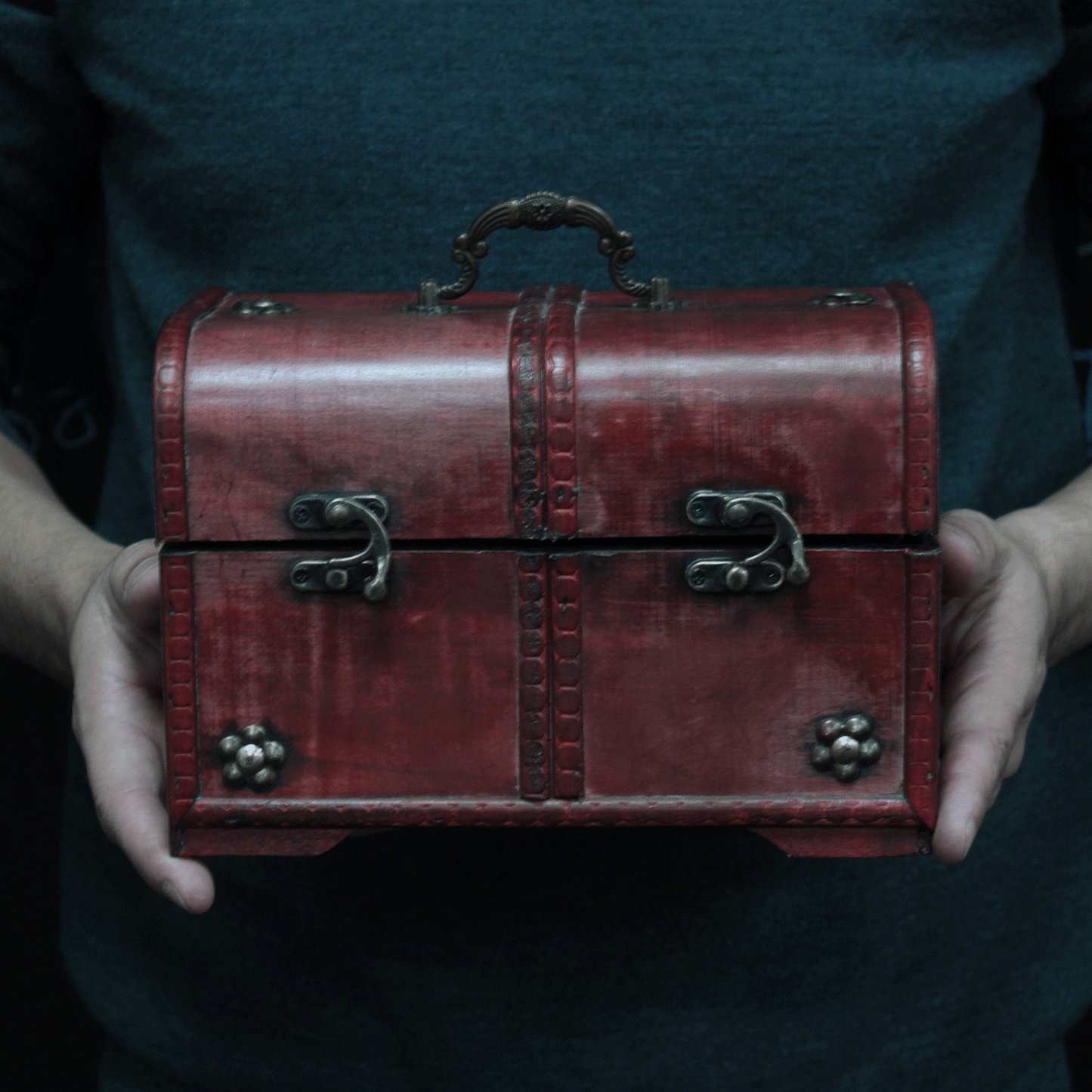 Set de 3 coffres Classiques - Bois rouge antique