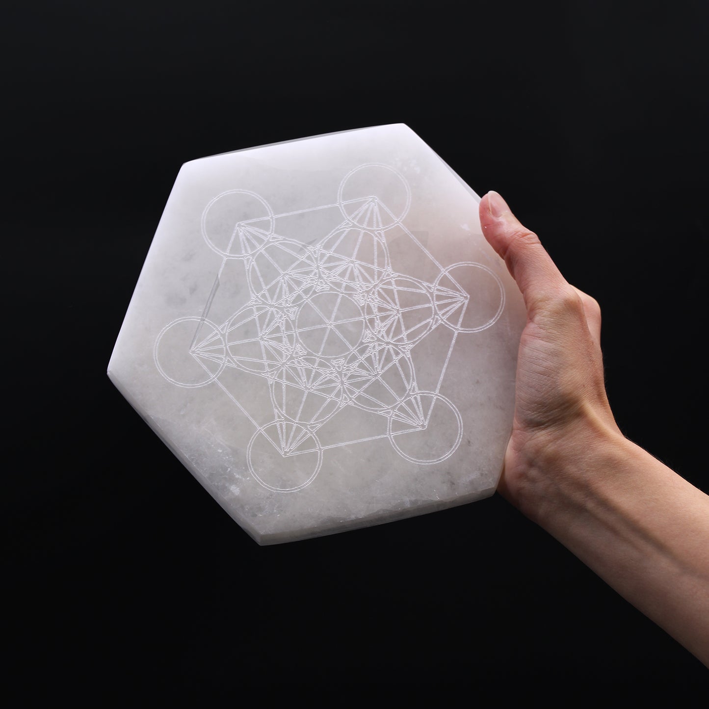 Grand disque de recharge en sélénite – 18 cm