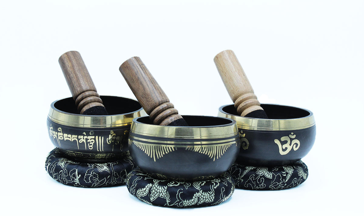 Ensemble de Bols chantants tibétains au choix – FLEUR DE LOTUS - FLEUR DE VIE - YOGA OM