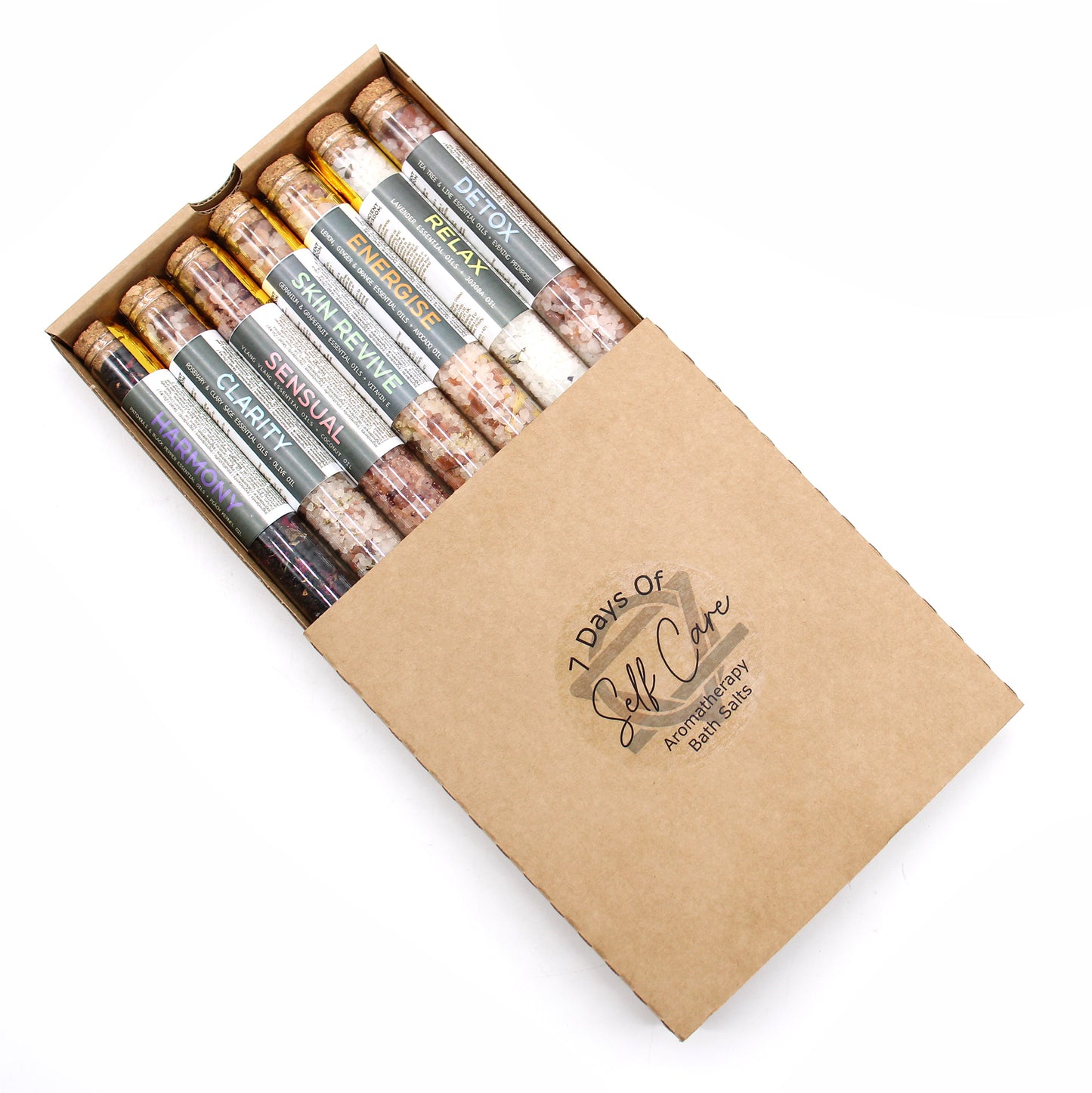 Coffret de 7 sels de bain en flacons
