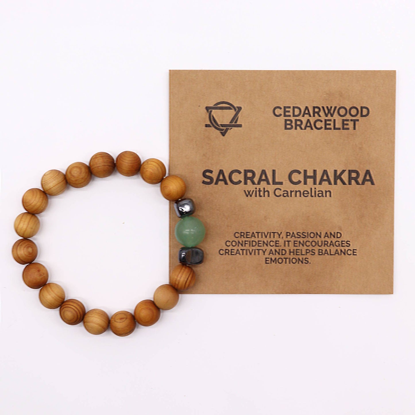Bracelet en Bois de cèdre et Cornaline pour homme