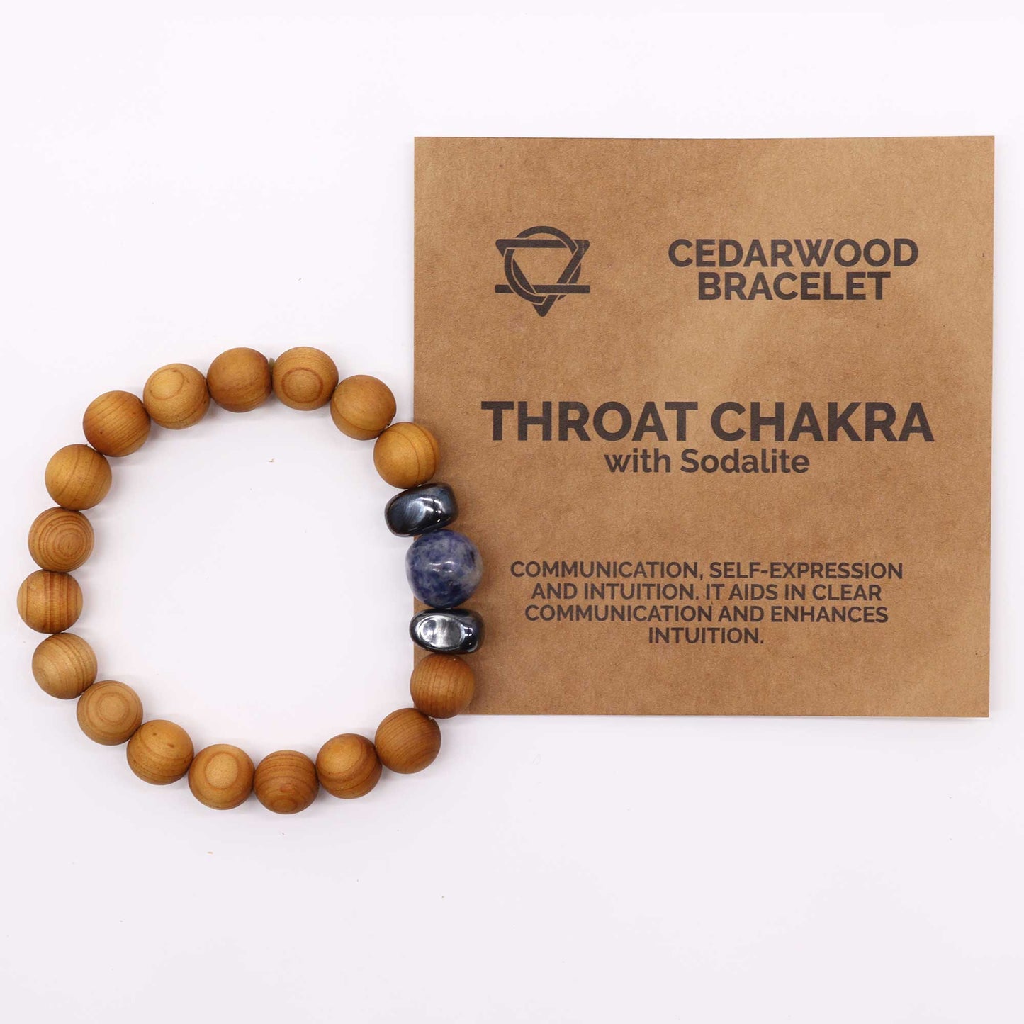 Bracelet en Bois de cèdre et Sodalite pour homme