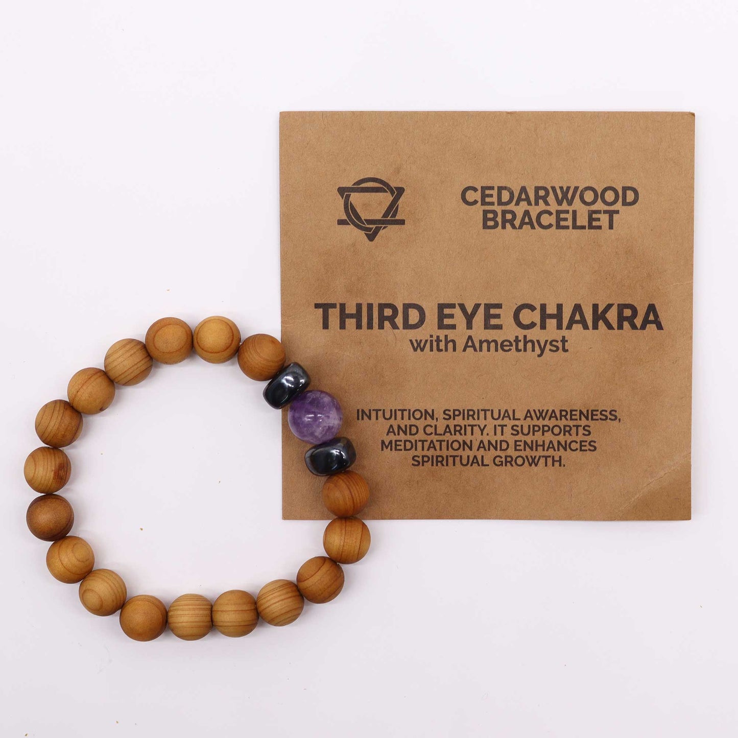 Bracelet en Bois de cèdre et Améthyste pour homme