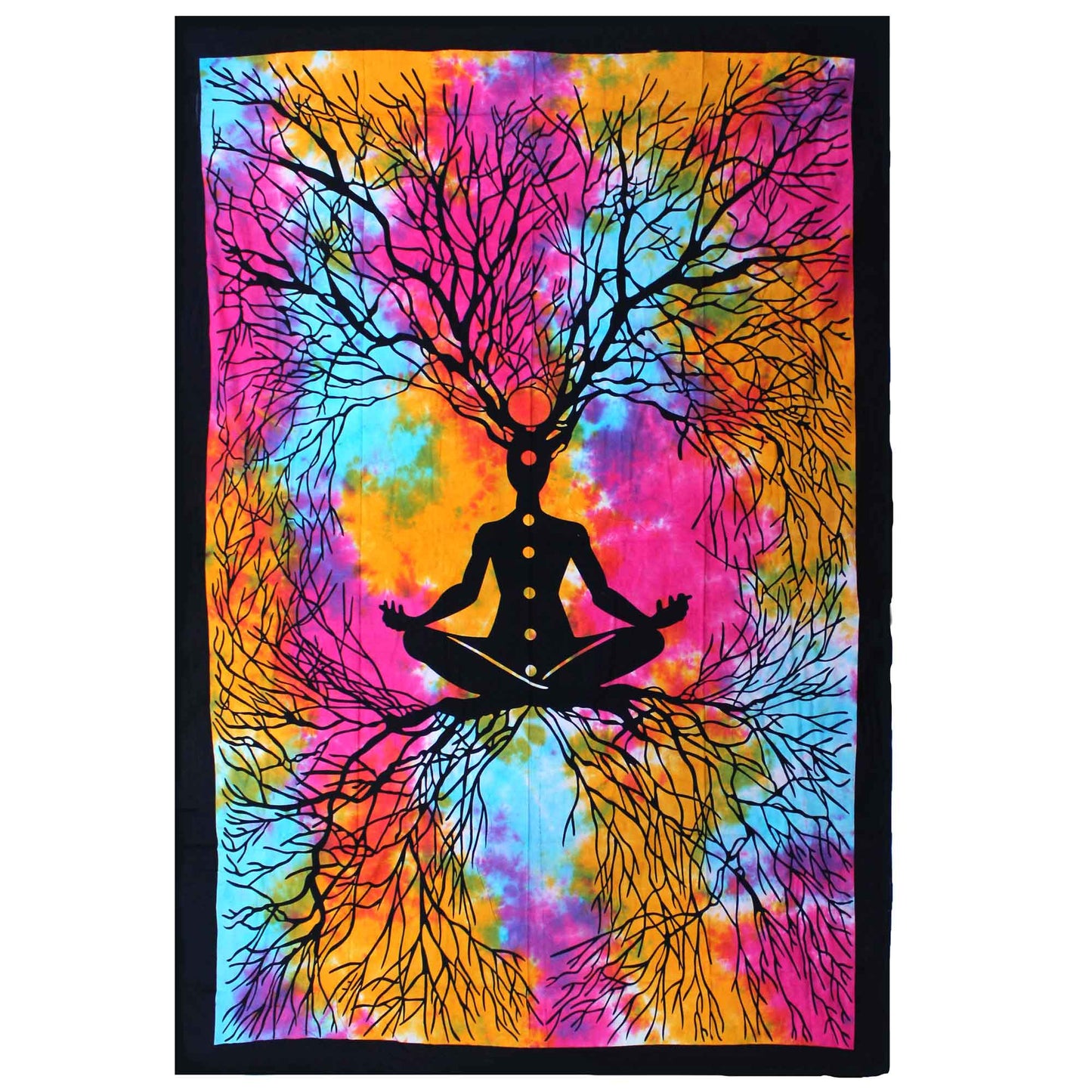 Couvre-lit ou Tenture murale en coton - Arbre à yoga (2 tailles)
