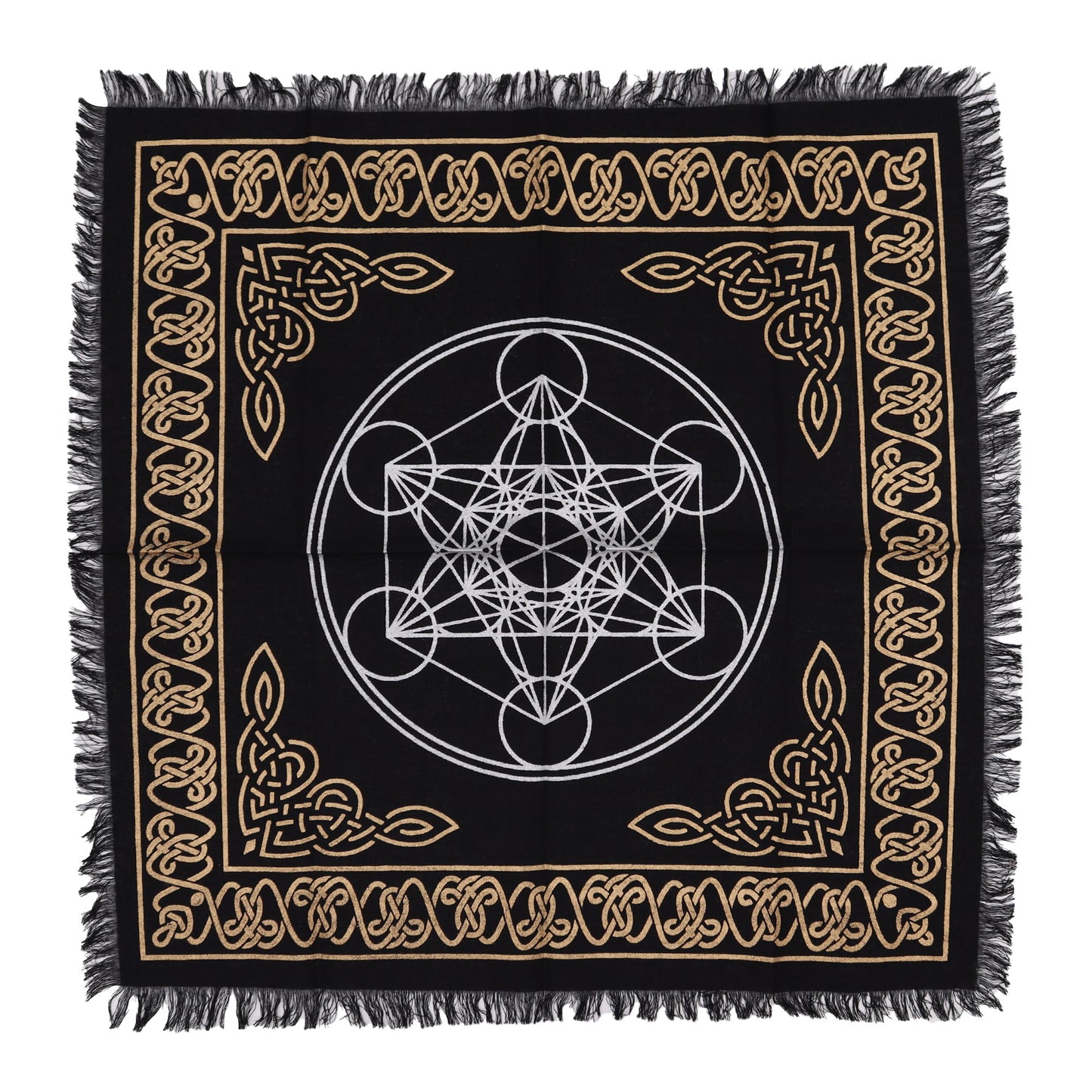 Nappe d'autel ésotérique à franges - Tableau des chakras