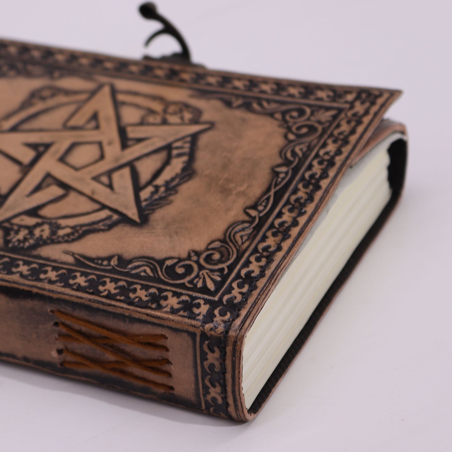 Pentacle - Carnet ésotérique - Gris antique - 200 pages - Bordure brodée