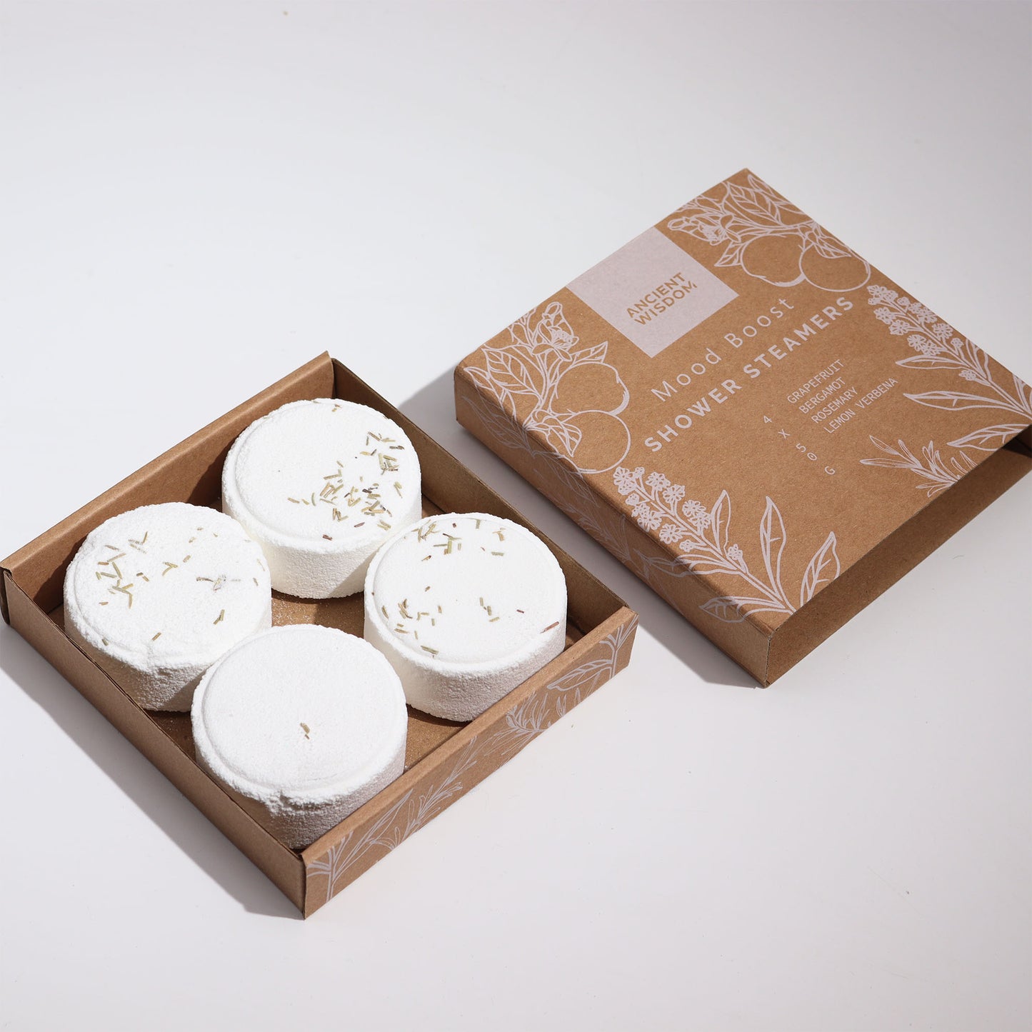 Coffret de galets de douche vapeur zen - Booster d'humeur (blanc)