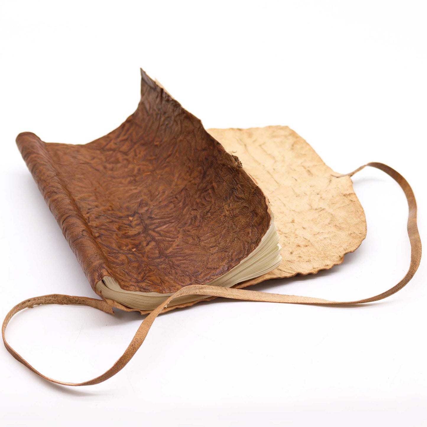 Carnet de voyage en cuir roulé - 21x15 cm - 96 pages