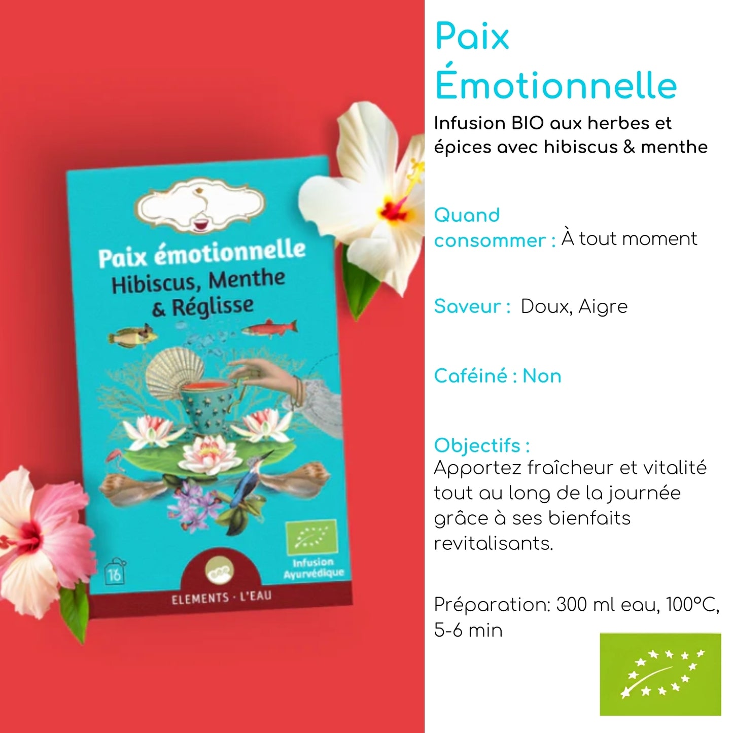 Tisane bio "PAIX ÉMOTIONNELLE" - Apaisante & réconfortante - Terreuse & parfumée