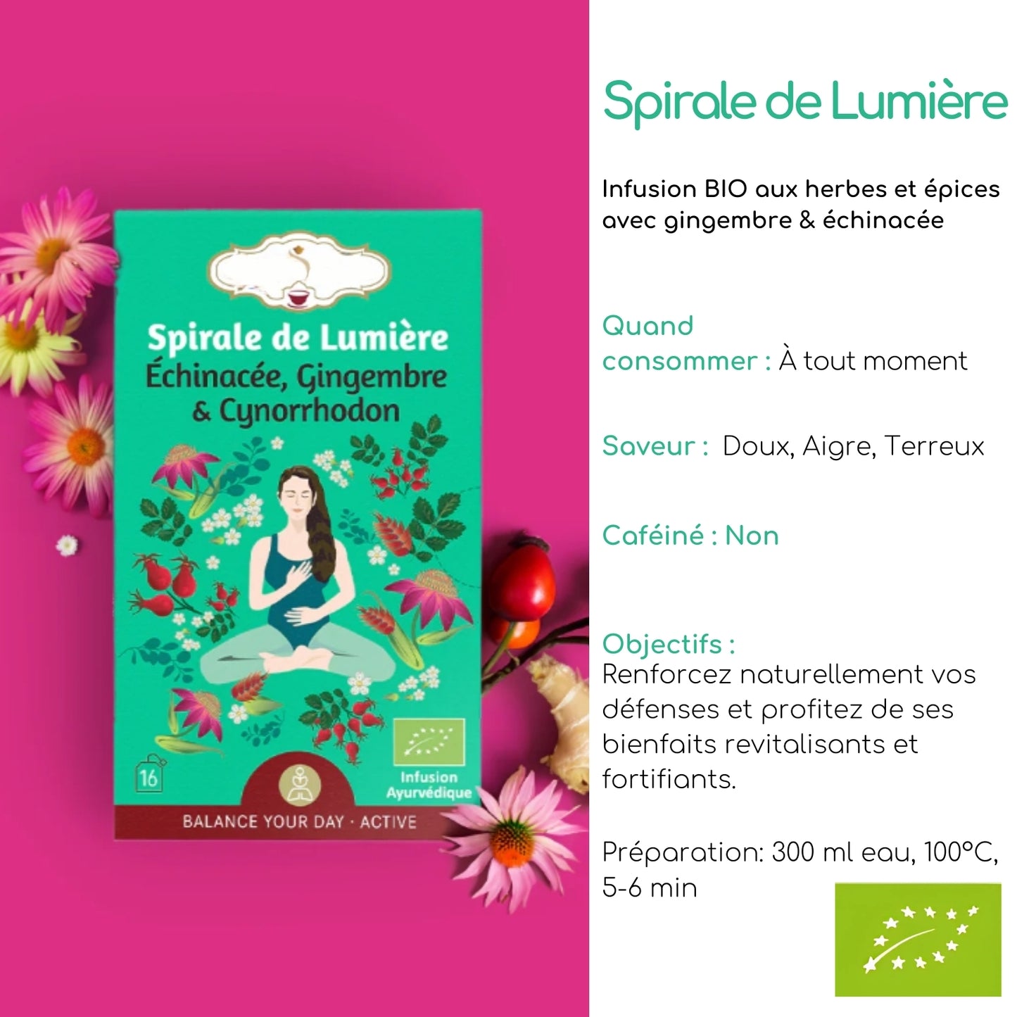 Tisane bio "SPIRALE DE LUMIÈRE" - Revitalisante & harmonieuse