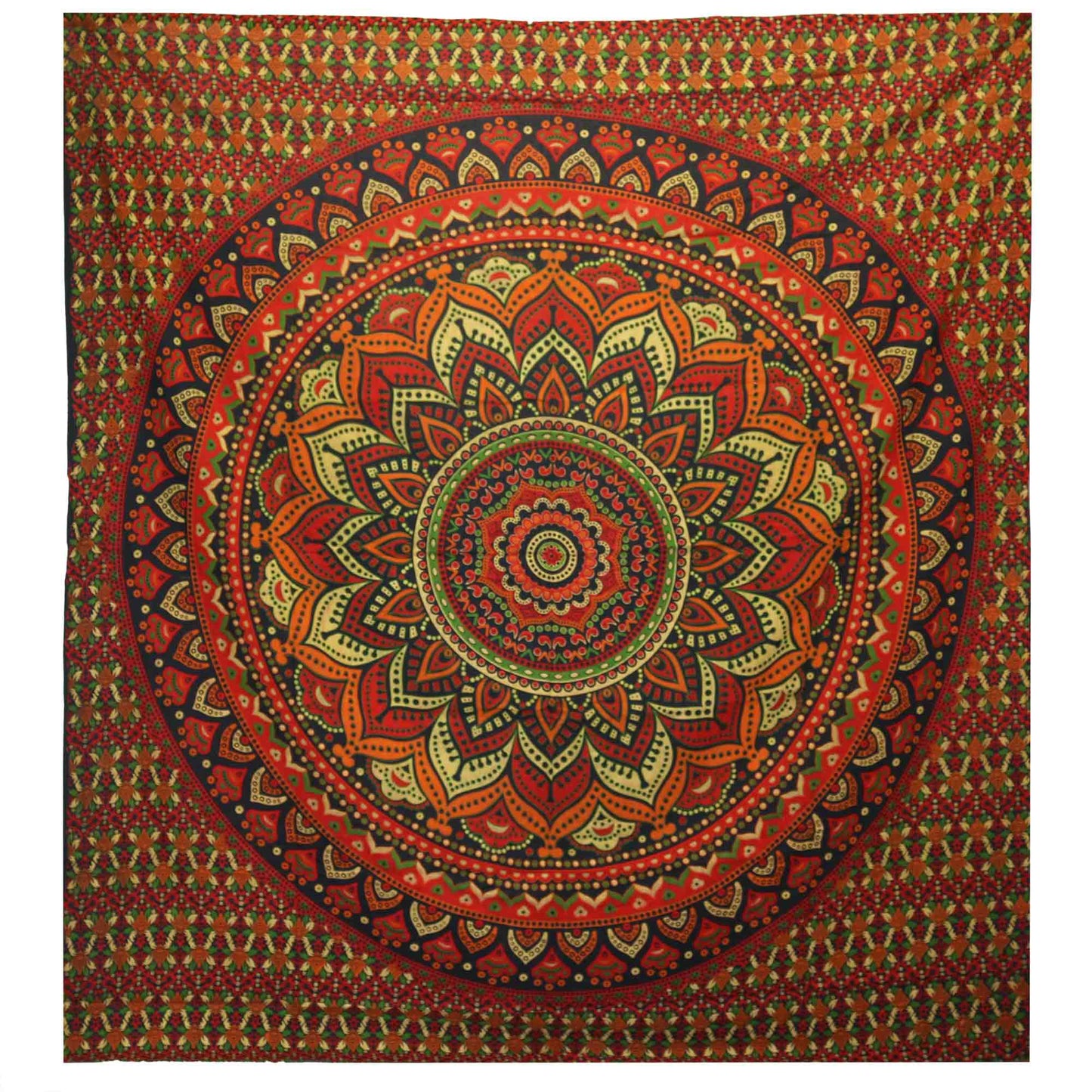 Couvre-lit ou Tenture murale en coton - Mandala classique - (200x230 cm)