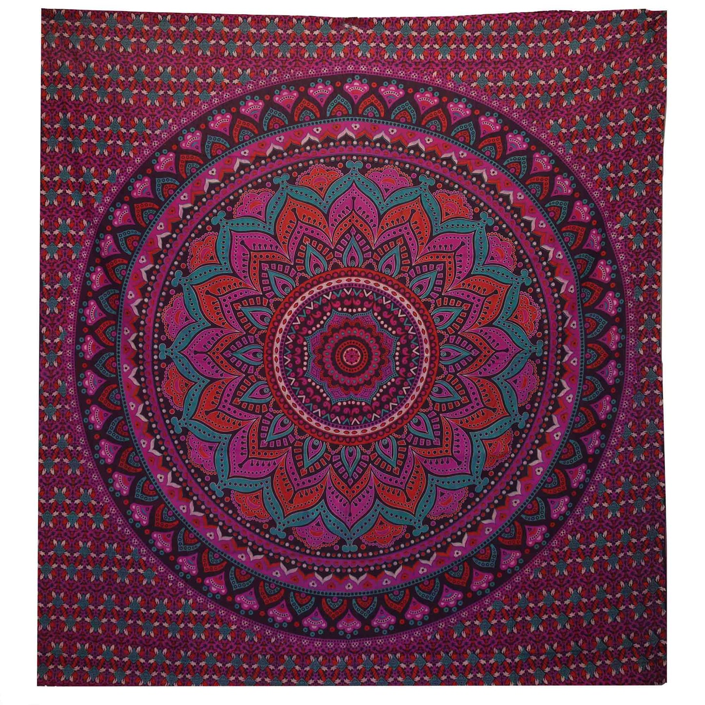 Couvre-lit ou Tenture murale en coton - Mandala classique - (200x230 cm)