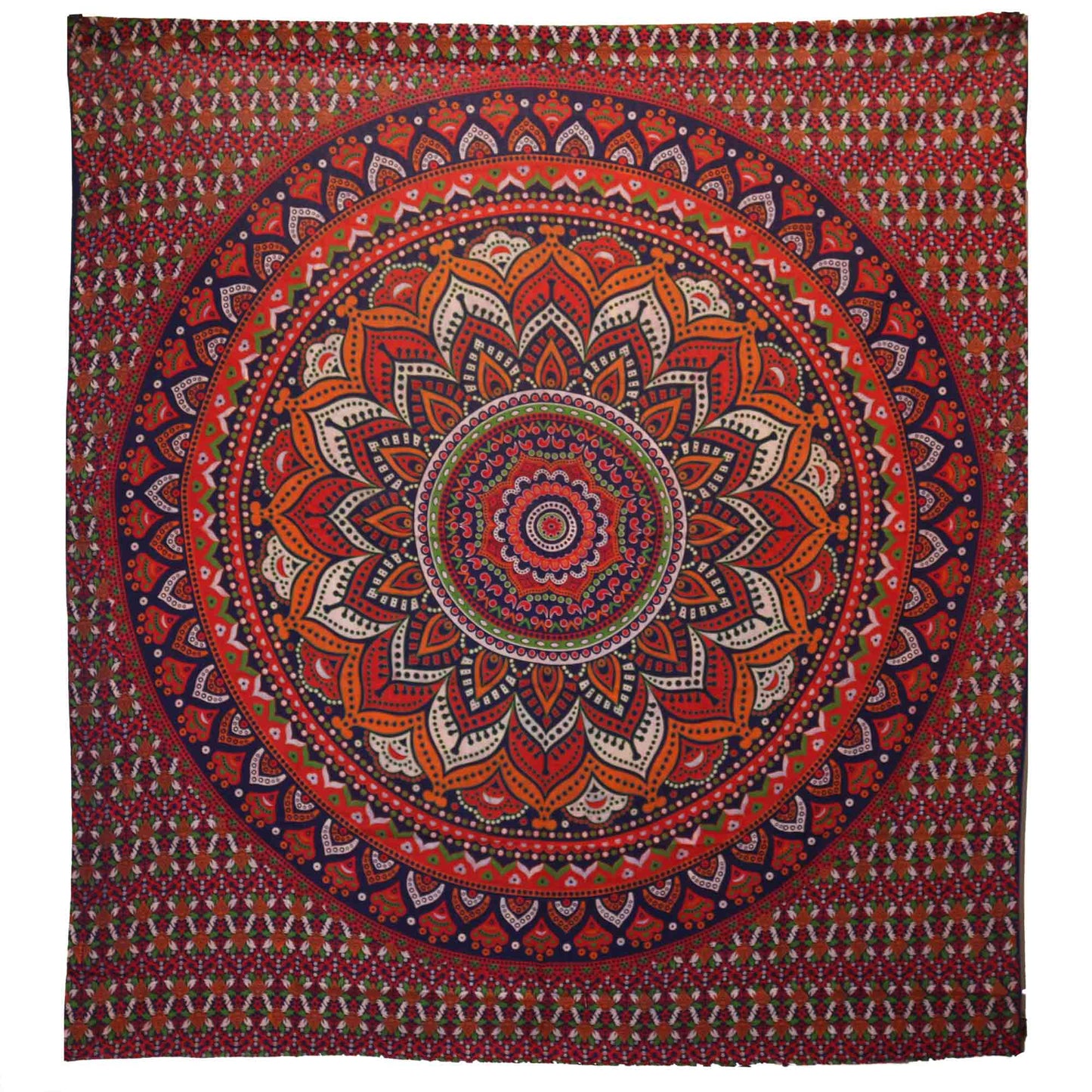 Couvre-lit ou Tenture murale en coton - Mandala classique - (200x230 cm)