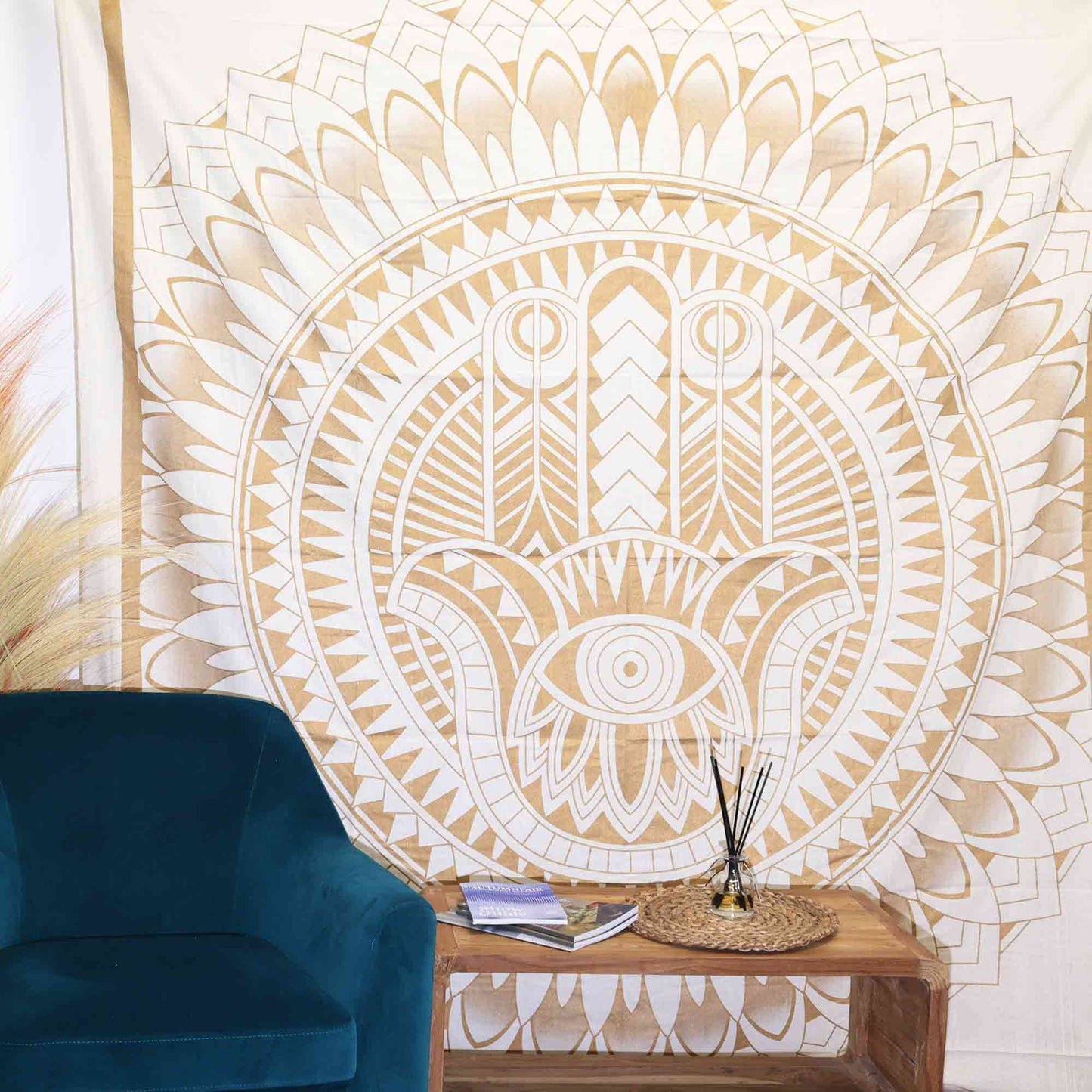 Couvre-lit ou Tenture murale en coton - Main de Fatma - (200x230 cm)