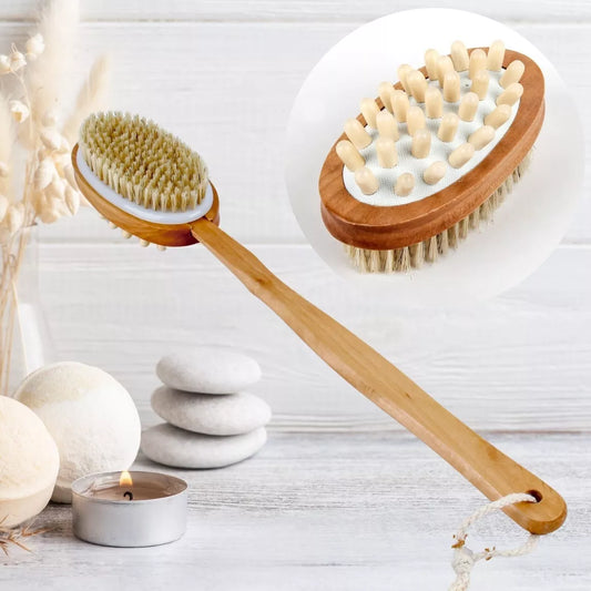 Brosse de bain double usage - Utilisation humide ou à sec