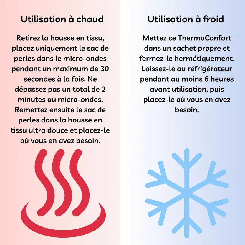 Ceinture chauffante Thermo Confort réutilisable - Naturel en perles d'argile et charbon végétal - Effet relaxant