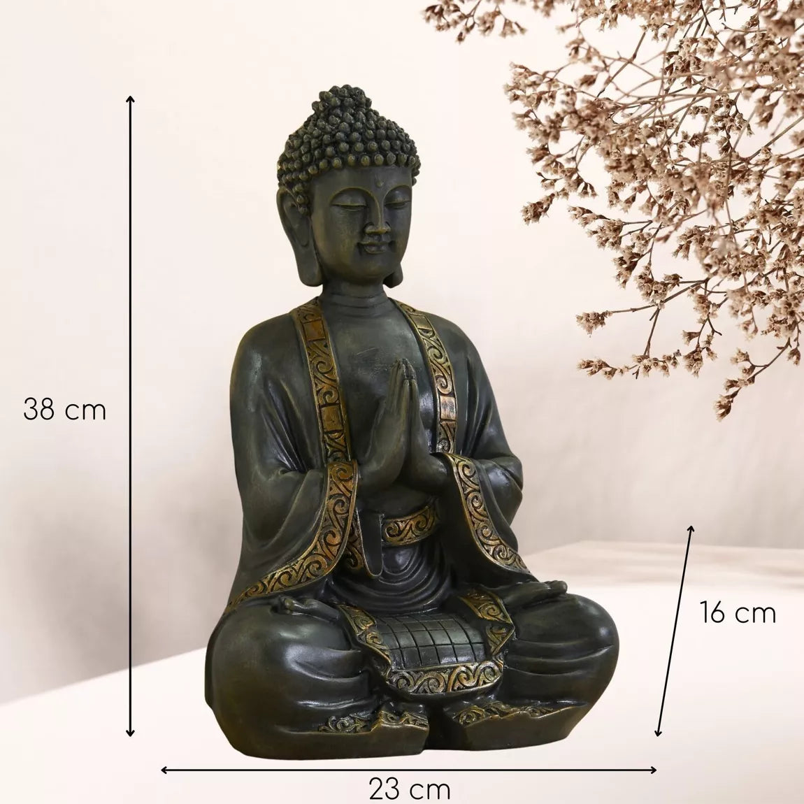 Grande statue Bouddha méditation (23x16x38 cm)