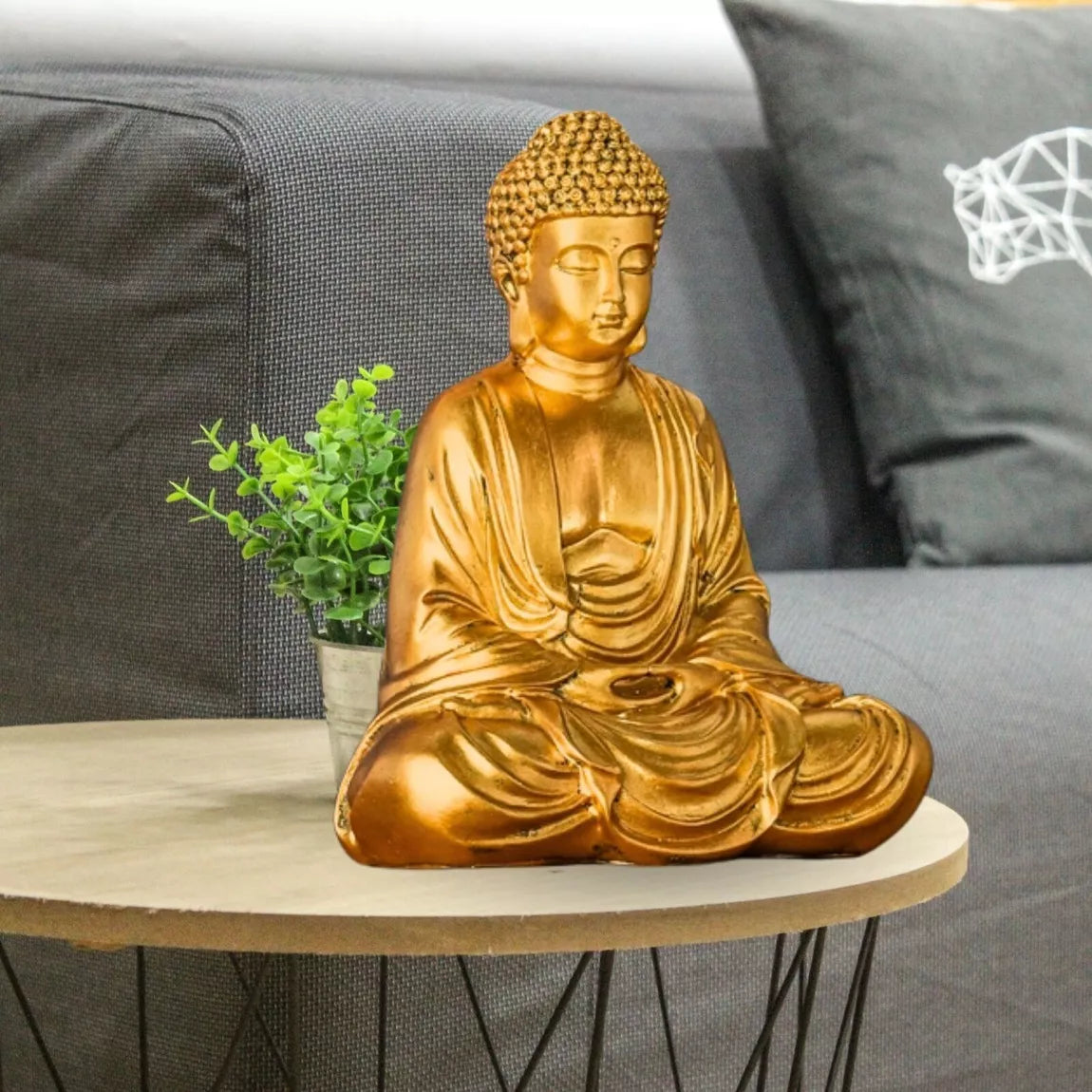 Statue Bouddha méditation or (16x10x20 cm)