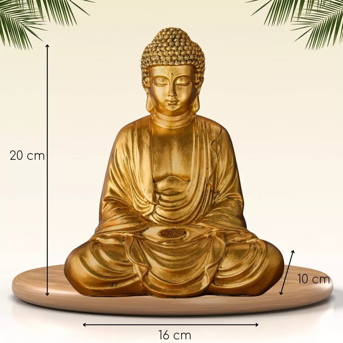 Statue Bouddha méditation or (16x10x20 cm)
