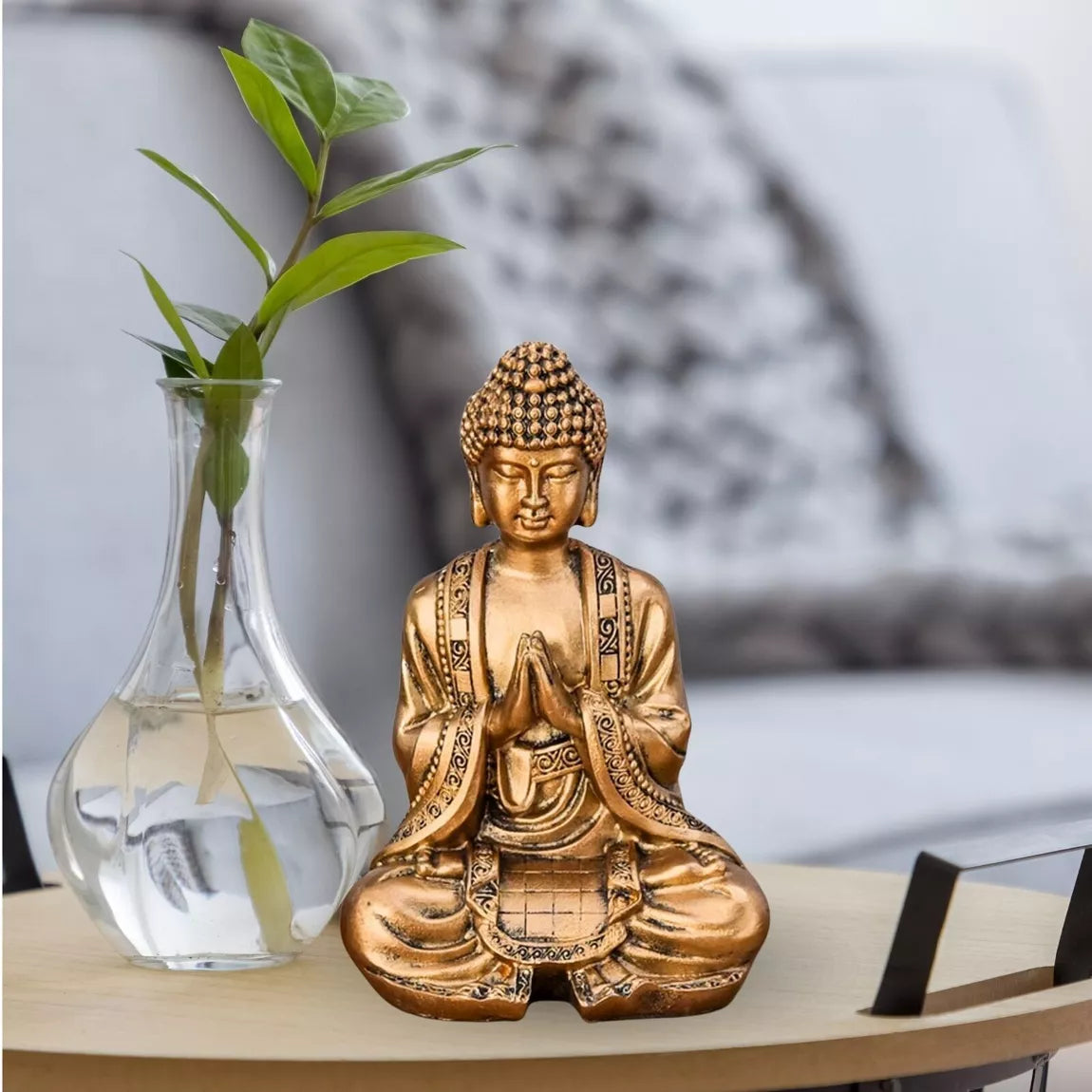 Statuette Bouddha dorée méditation 3 (10x5x12 cm)
