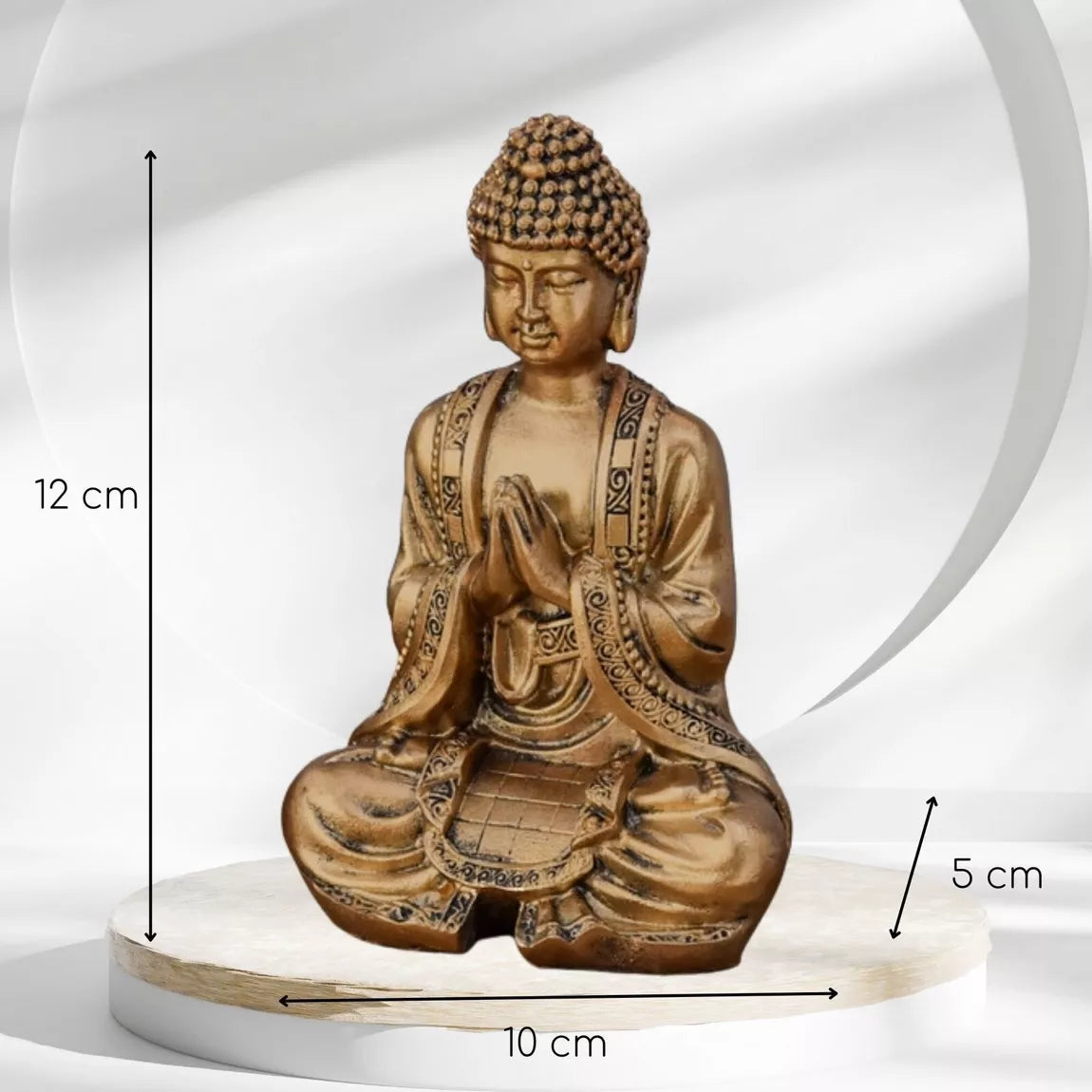 Statuette Bouddha dorée méditation 3 (10x5x12 cm)