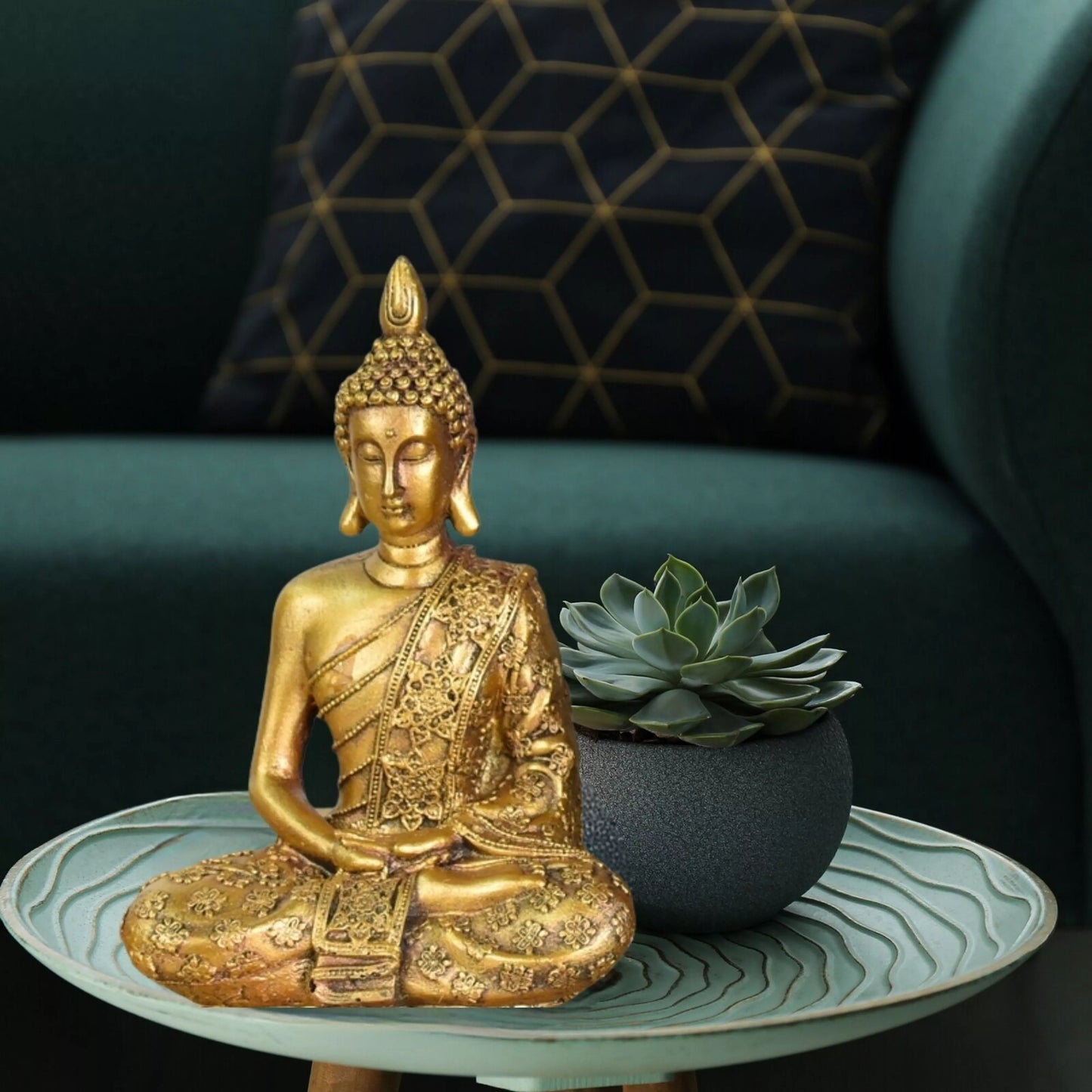 Bouddha doré SANCI (13x8x18 cm)