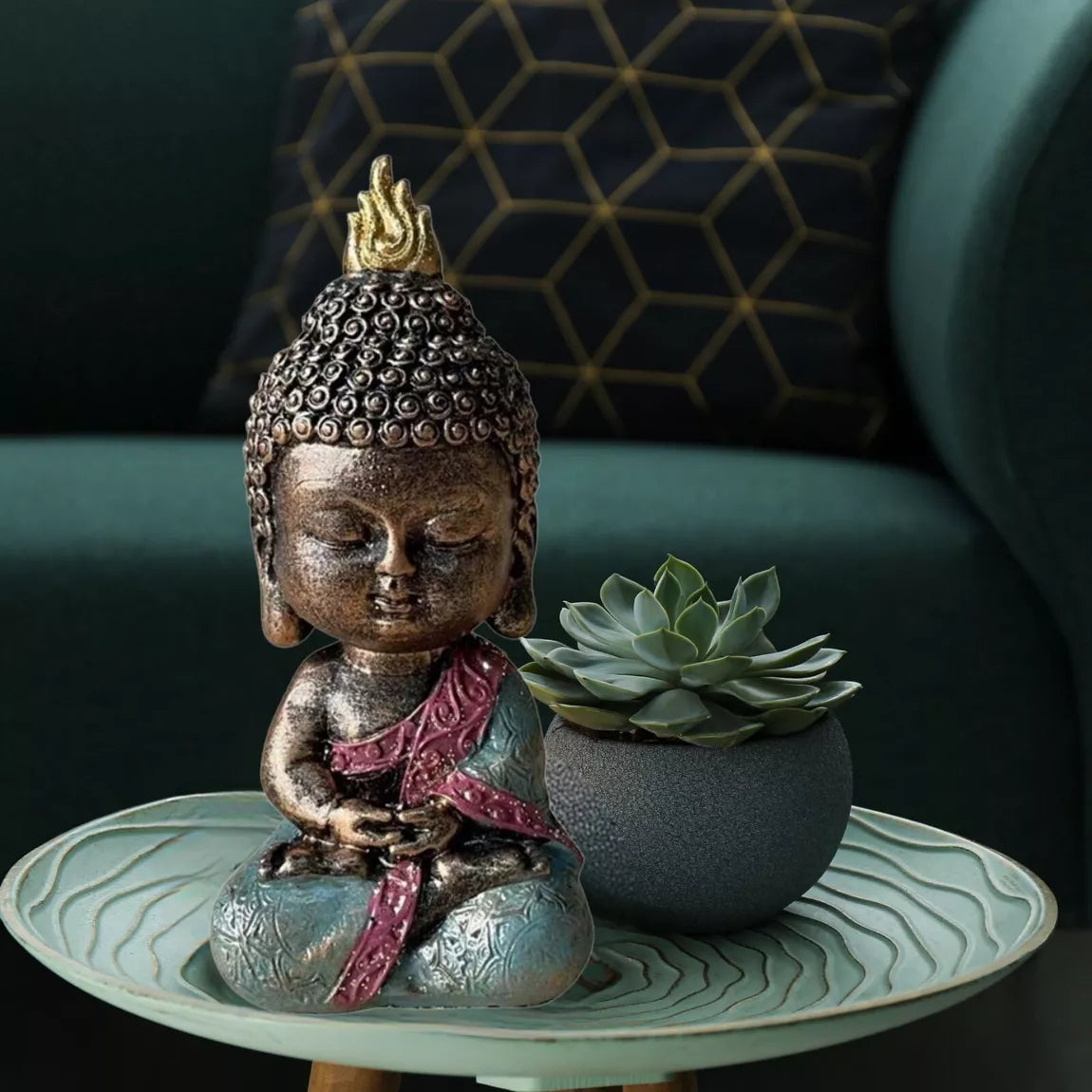 Statuette Bébé Bodhi vert (6,2x6,2x14 cm)