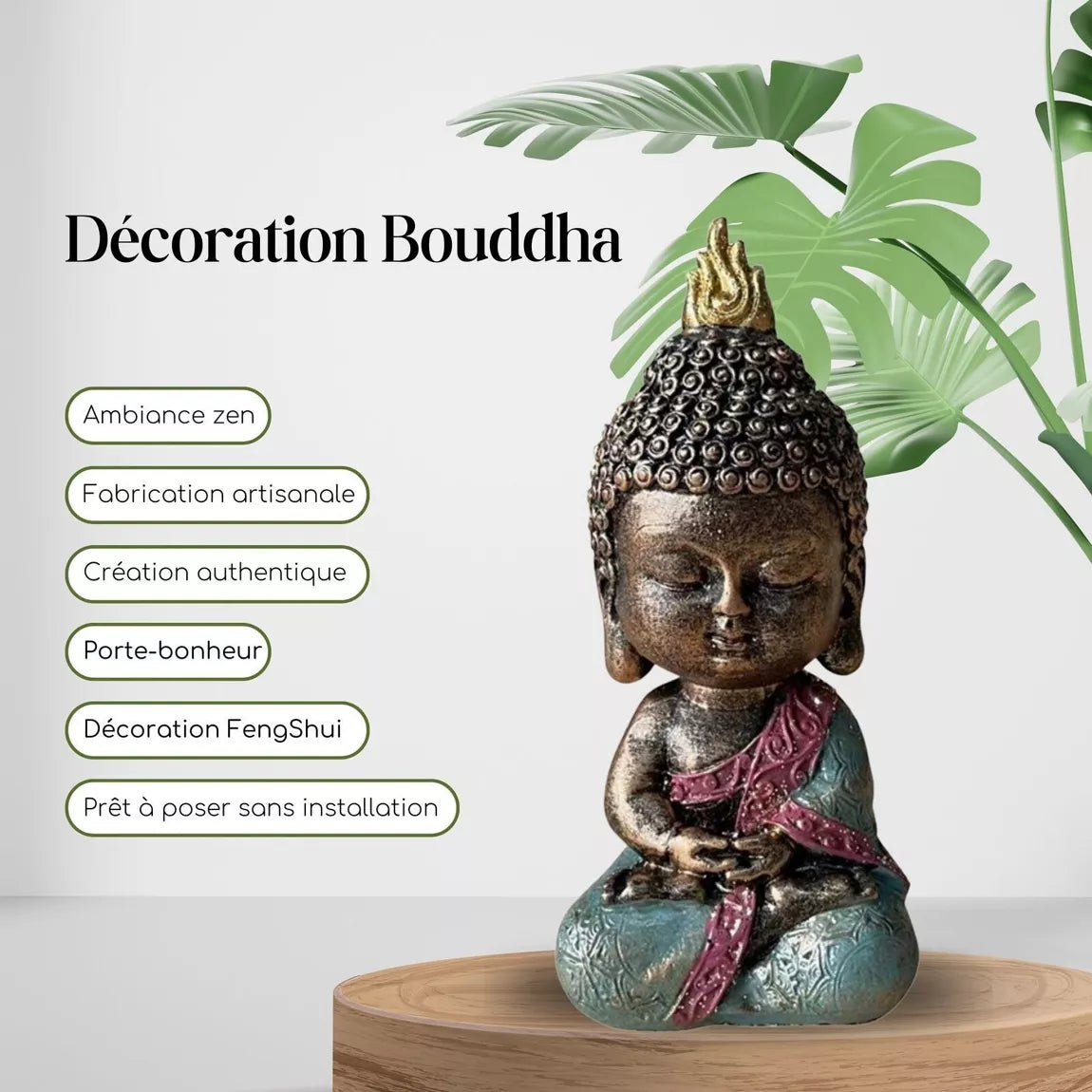 Statuette Bébé Bodhi vert (6,2x6,2x14 cm)