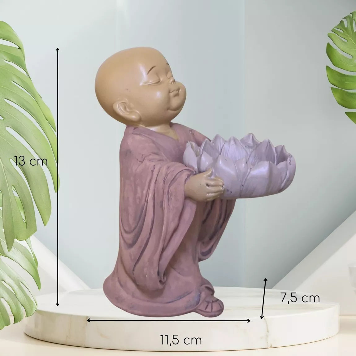 Statuette Bouddha bougeoir (11,5x7,5x13 cm)