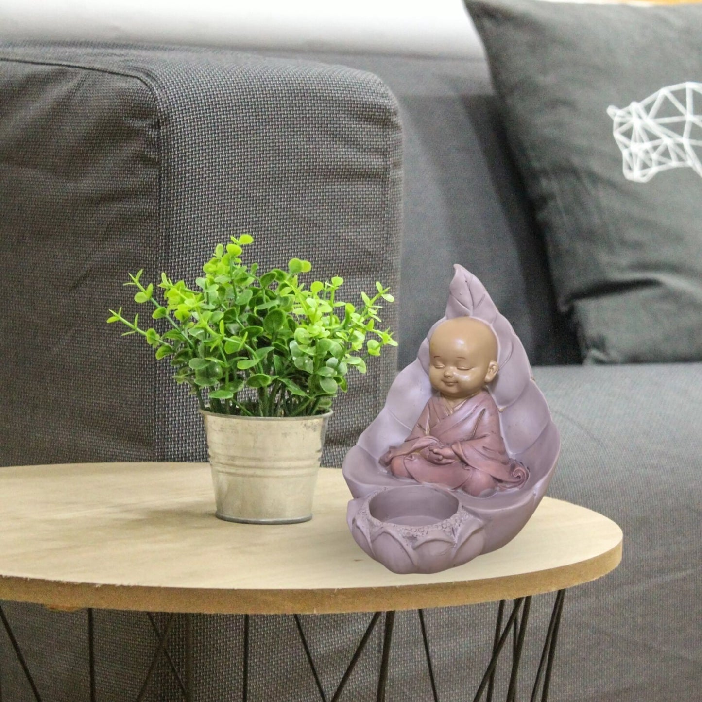 Statuette Bouddha bougeoir (10,5x11x13,5 cm)