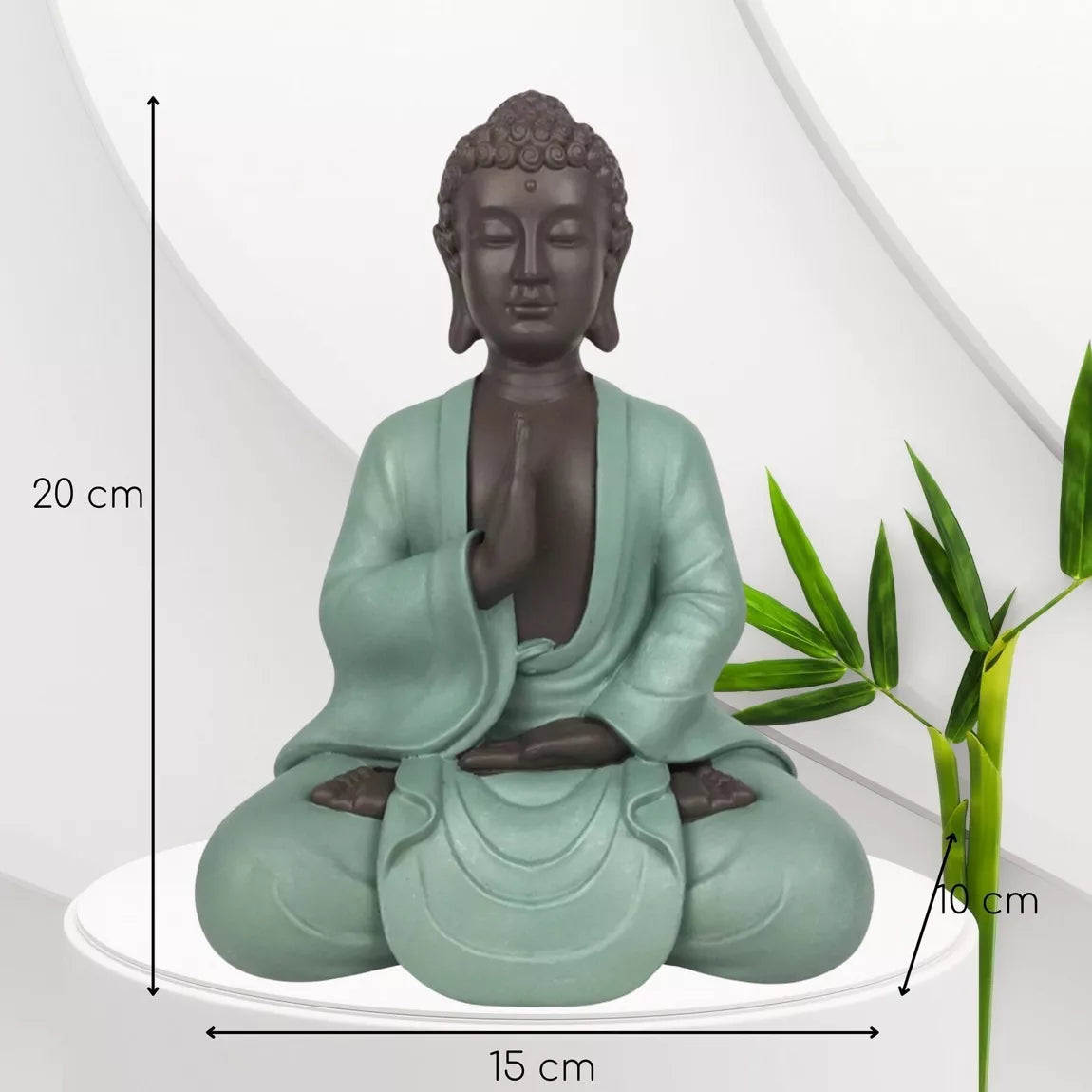 Statuette Bodhi vert (15x10x20 cm)