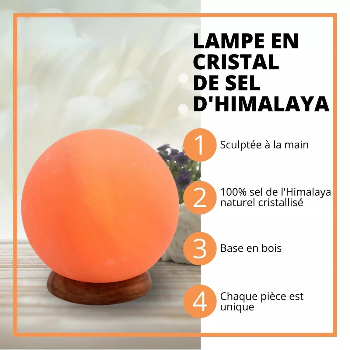 Lampe de sel de l'Himalaya Sphère Moon