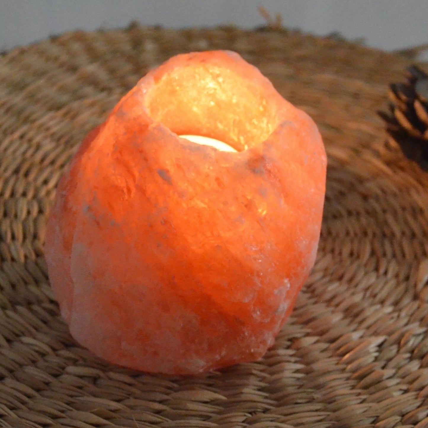 Bougeoir de sel de l'Himalaya pour bougie chauffe-plat - 500 g