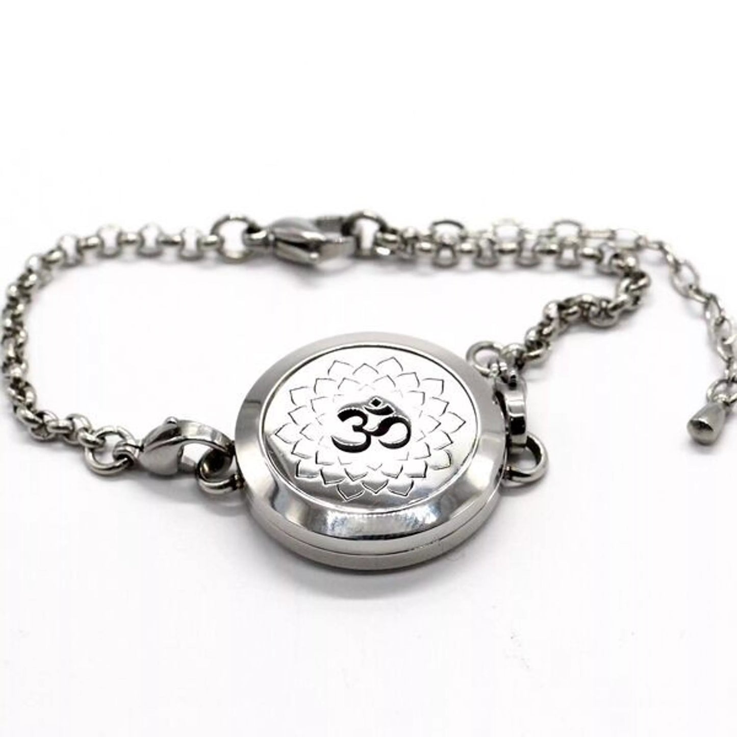 Bracelet diffuseur parfum et huiles essentielles en inox – Aum