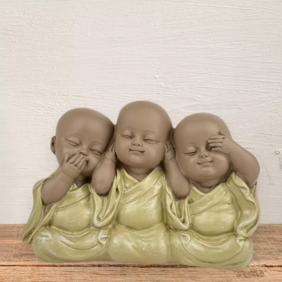 Statuette 3 Bonzes Emblème (13x5,3x8,7 cm)