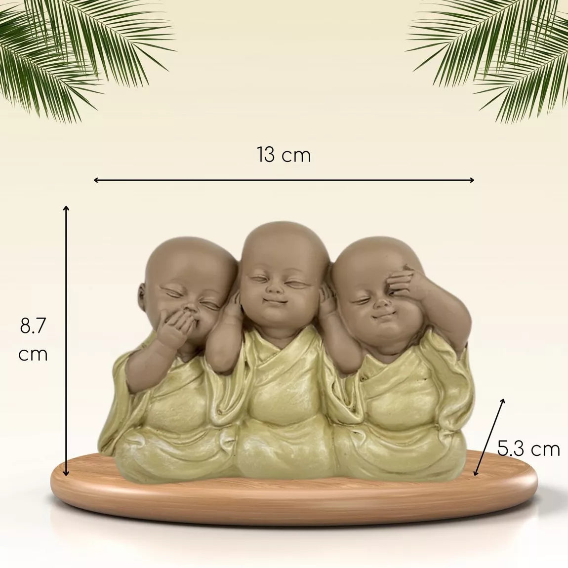 Statuette 3 Bonzes Emblème (13x5,3x8,7 cm)