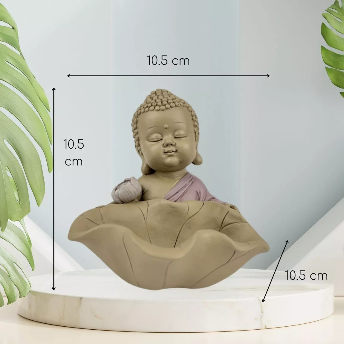 Statuette Bouddha devant lotus (10,5x10,5x10,5 cm)