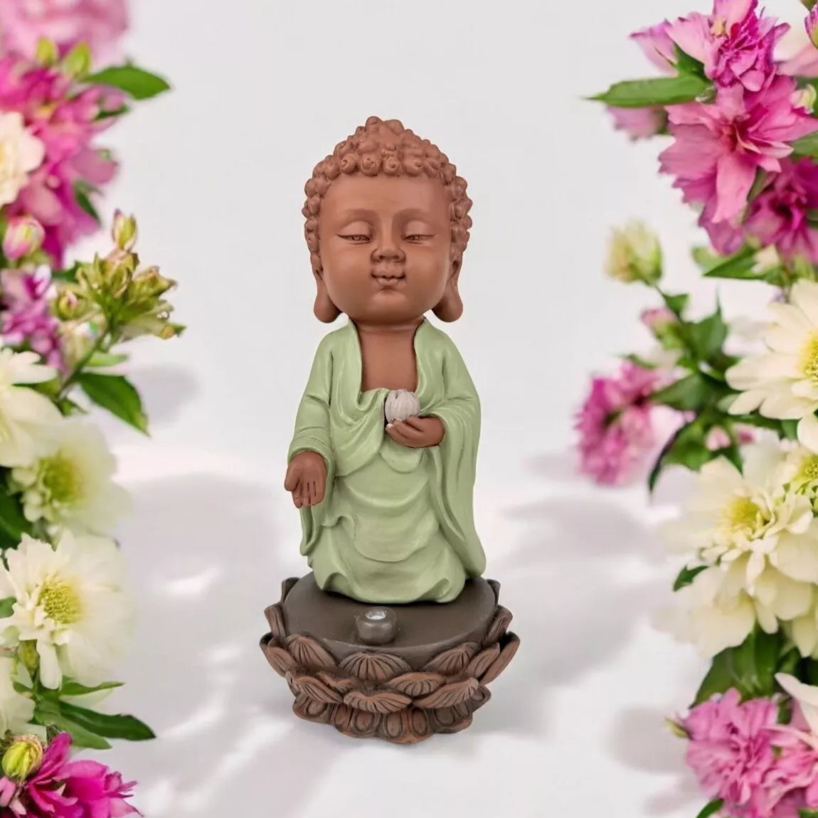 Statuette Bouddha porte-encens - KASYAPA (12x12x25 cm)