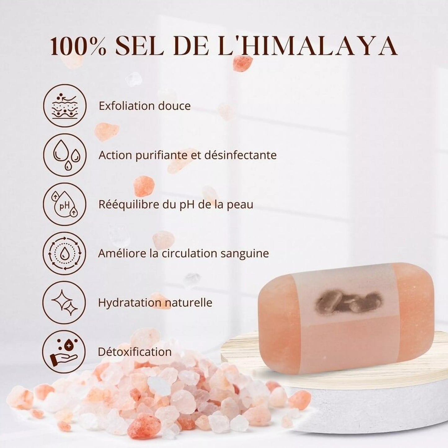 Savon artisanal 100 % naturel au sel de l'Himalaya