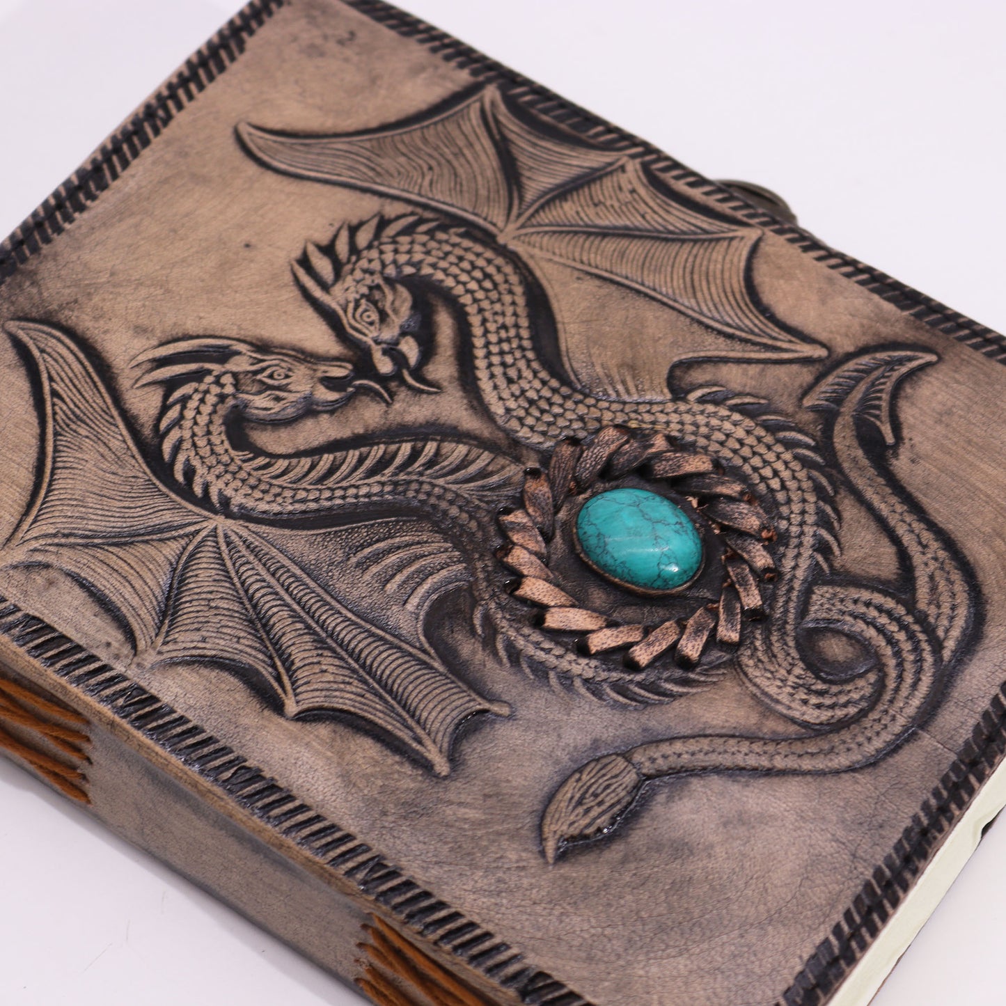 Deux Dragons - Carnet ésotérique - Rouge Tan - 200 pages - Bordure cousue