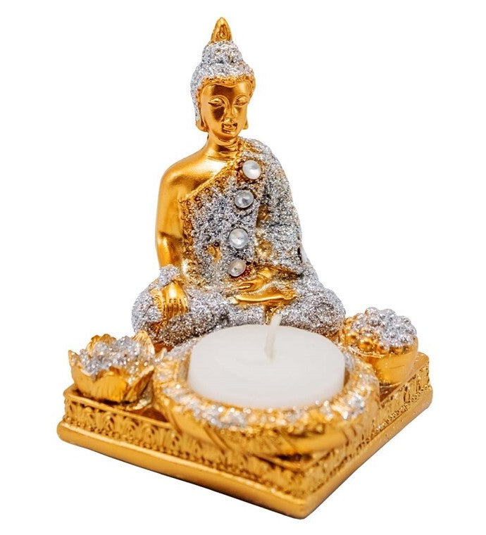Bougeoir Bouddha Doré – Sérénité & Lumière