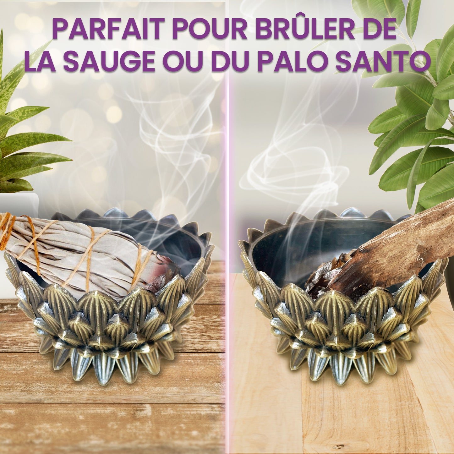 Porte encens lotus