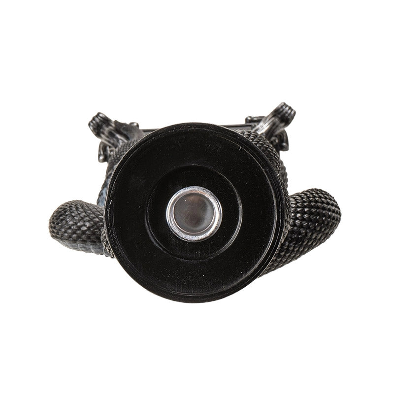 Bougeoir triple lune avec serpent noir (20,7x13,8x49,5 cm)