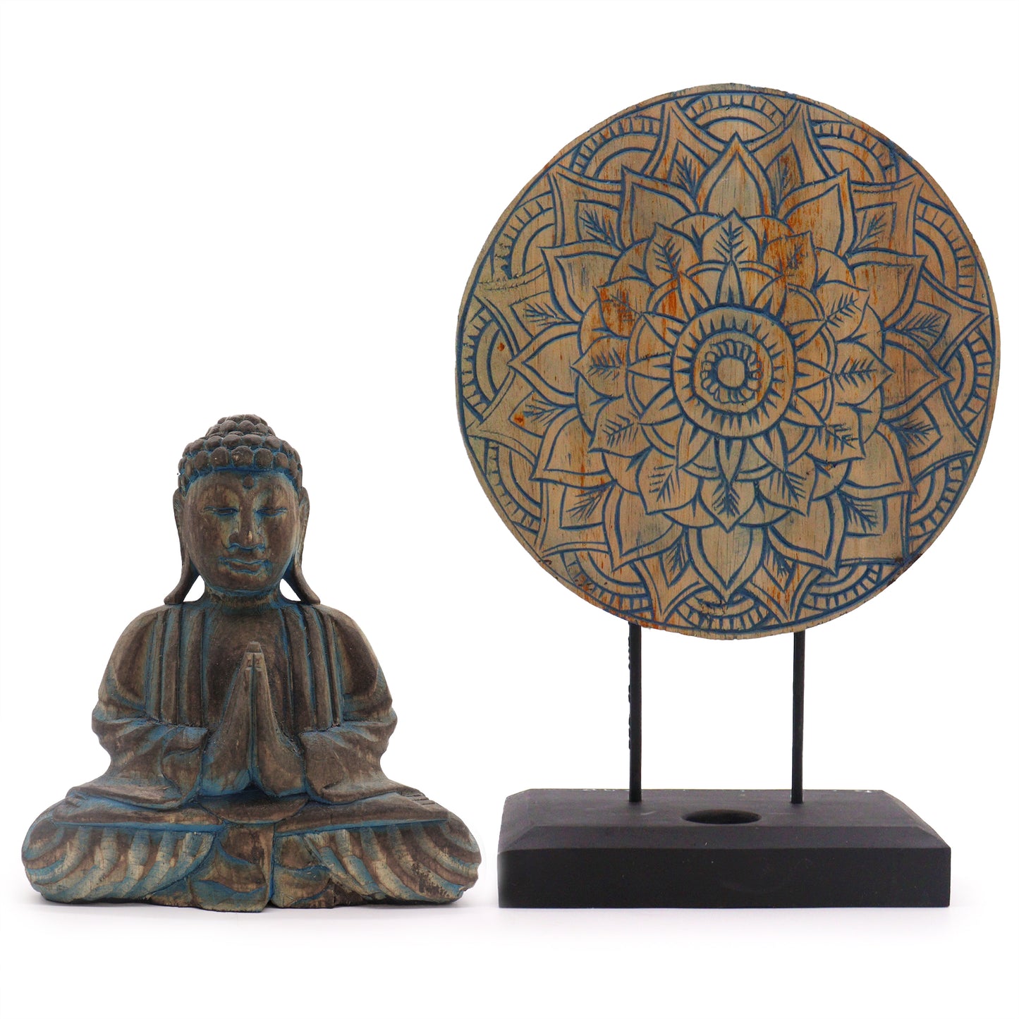 Ensemble Bouddha Feng Shui - Mandala - Bleu